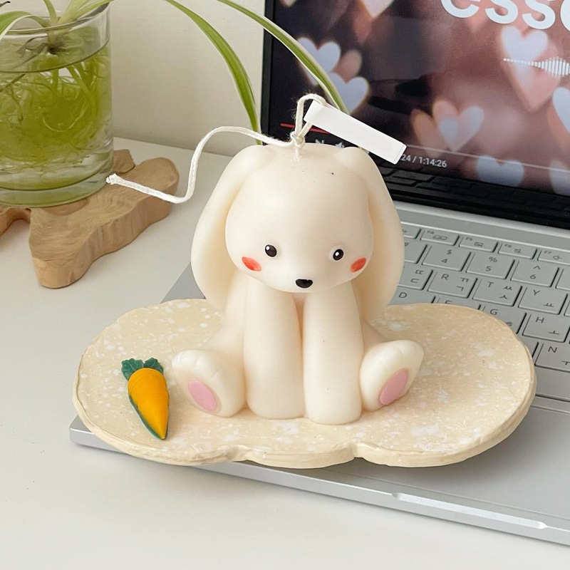Soap Making Gifts - Cetakan lilin silikon kelinci duduk 3D,